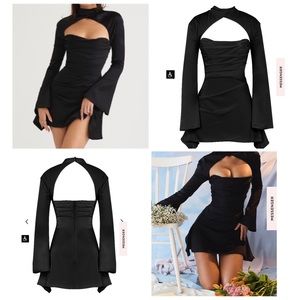 House Of CB Toira BLACK DRAPED CORSET DRESS